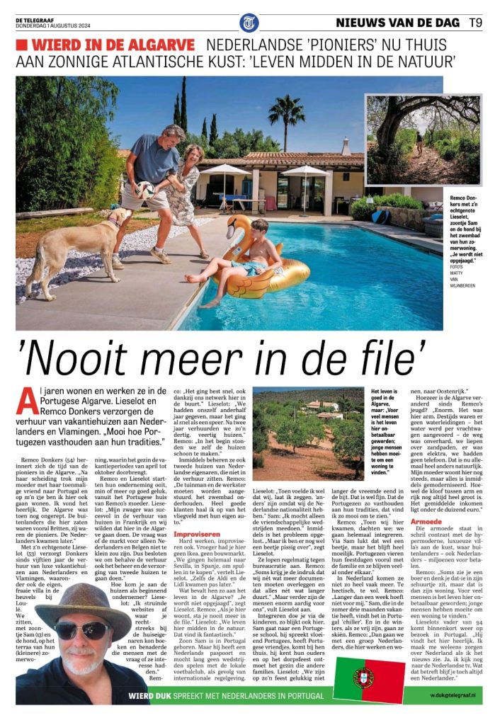 All in Portugal in de Telegraaf